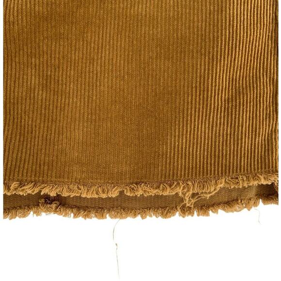 Indigo Rein Skirt Junior Size 11 Corduroy Raw Hem Pockets Button Fly Mini Tan - Picture 7 of 9